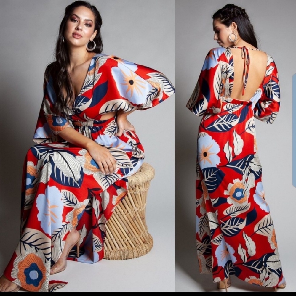 Boho Floral Kimono Maxi Swim Lastiste Key Chic